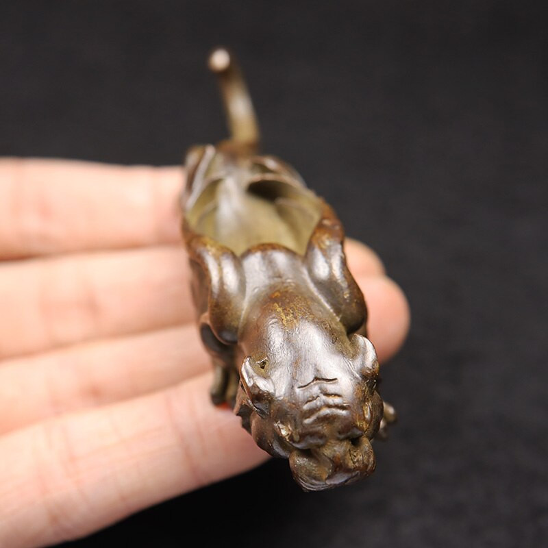 Antikvarinis varinis tigras su sparnais Maža statulėlė Rašomasis stalas Ornamentas Gyvūnų Figūrėlės Miniatiūros Laimingos namų puošmenos Amatai Priedai