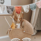 Šiaurės šalių kabantys dekoracijos Slub Medvilnė Gėlių girliandos Vaikų kambarys Kūdikių kambario ornamentas Namų vakarėlis Vestuvių reklamjuostė Sienų dekoras