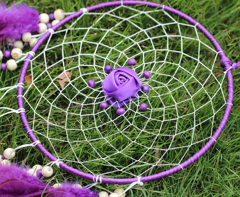 20 cm-es gyűrű Big Dream Catcher kézzel készített lakberendezési szélcsengő fali akasztó
