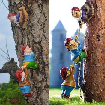 Νάνος αναρριχώμενος Gnome ειδώλια Αυλή Τοπίο Διακόσμηση Γλυπτική Ρητίνη Τέχνης Αγάλματα Δώρο Αυλή Μίνι αξεσουάρ κήπου