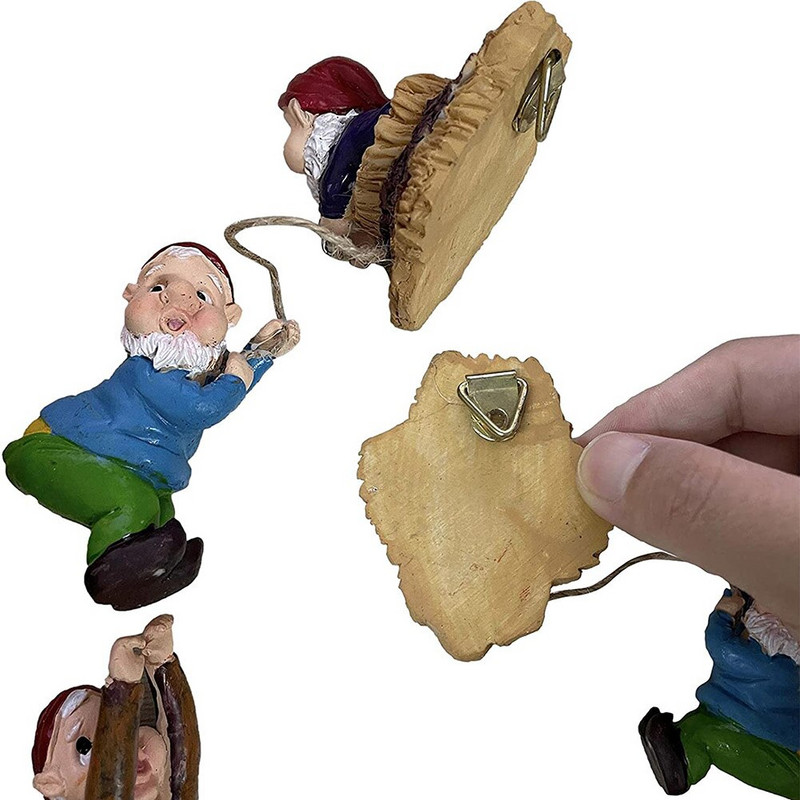 Törpe hegymászó gnóm figurák udvari táj dekoráció szobor műgyanta szobrok ajándék udvari mini kerti kiegészítők