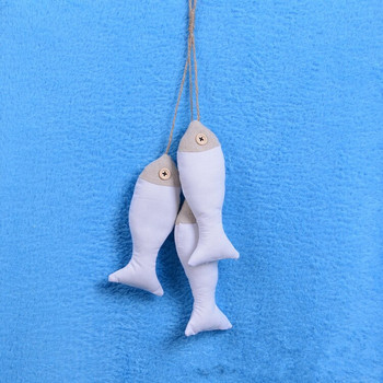 3 τμχ/παρτίδα Μεσογειακό Δημιουργικό Χειροποίητο Υφασμάτινο Σετ Ψαράκι Μικρό Ψαράκι Διακόσμηση με κορδόνι Κρεμαστό Κρεμαστό Διακοσμητικό τοίχου