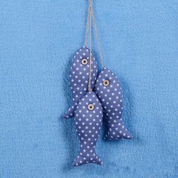 3 бр./лот Средиземноморски креативен комплект ръчно изработени платове Fish Small Fish String Decoration Висулка Wall Art Висяща декорация