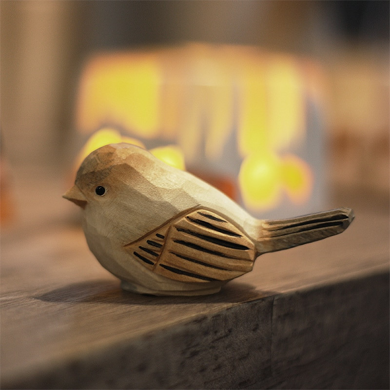 Pasăre Grasă Artizanat Artizanat Sculpturii în Lemn Păsări Pandantiv Ornamente din lemn masiv