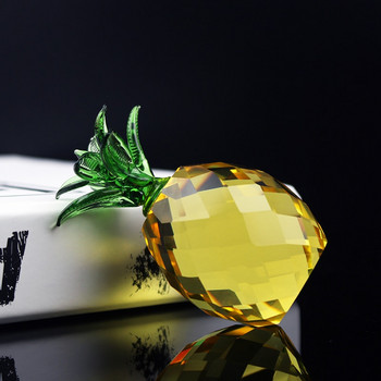 Миниатюрен кристален ананас Пресапапие Стъклен модел на плодове Фигурки Офис Дом Сватбена декорация Аксесоар Детски подаръци