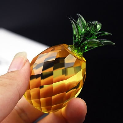 Figurine Miniaturale Cristal Ananas Pressă Hârtii Sticlă Fructe Model Figurine Birou Casa Accesoriu Decorare Nunta Cadouri Copii