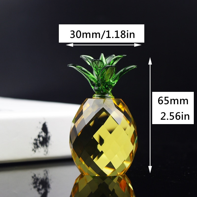 Figurine Miniaturale Cristal Ananas Pressă Hârtii Sticlă Fructe Model Figurine Birou Casa Accesoriu Decorare Nunta Cadouri Copii