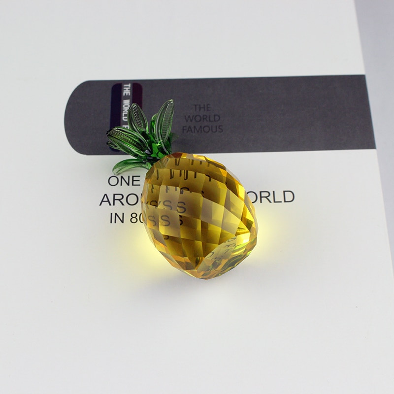 Figurine Miniaturale Cristal Ananas Pressă Hârtii Sticlă Fructe Model Figurine Birou Casa Accesoriu Decorare Nunta Cadouri Copii