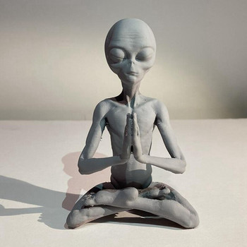 Магьосничество Медитация Извънземна статуя Мини смола Орнамент Извънземна градина Домашен офис Двор Арт декор за закрито на открито