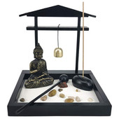 Statuie Buddha Meditată pentru Grădină Zen Nisip Desktop Mini Kit Tavă De Nisip Grădină Zen Pentru Decor Home Office