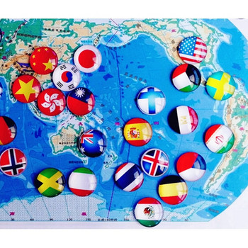 12 бр. Комплекти световен флаг Магнит за хладилник Китай САЩ Великобритания Испания Русия Германия Италия Франция Сувенири Стъклен магнитен стикер за хладилник