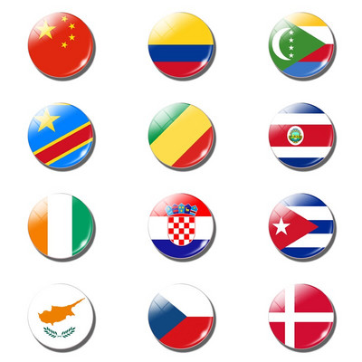 12 komada kompleta svjetskih zastava magnet za hladnjak Kina SAD UK Španjolska Rusija Njemačka Italija Francuska Suveniri Staklena magnetska naljepnica za hladnjak