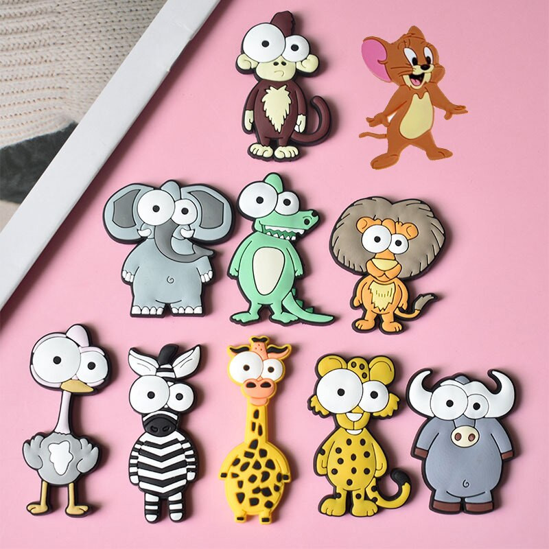 10db/tétel Rajzfilm hűtőmágnes gyerekeknek Gyerekeknek Játék Zöldség Gyümölcs Autó Állat Mágnesek Hűtőszekrény Lakás Konyha Dekorációhoz