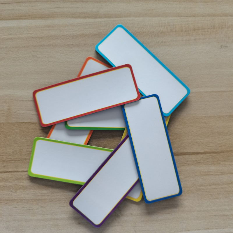 80X30mm 40 DB Csomagolt, Száraz törlés Mágneses címkék Kártya/Mágneses Névcímkék Teljes Hátsó Mágneses Újrafelhasználható Stikcer Whiteboard Office-hoz