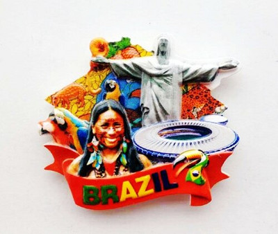 Rankomis piešti Rio de Žaneiras, Brazilija 3D šaldytuvo magnetai Pasaulio kelionių suvenyrai Šaldytuvas Magnetiniai lipdukai Namų dekoravimas