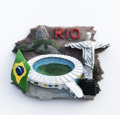Rankomis piešti Rio de Žaneiras, Brazilija 3D šaldytuvo magnetai Pasaulio kelionių suvenyrai Šaldytuvas Magnetiniai lipdukai Namų dekoravimas