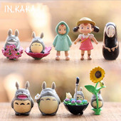 Szett kawaii aranyos anime My Neighbor Totoro mikro kerti táj dekoráció Pázsit díszek figurák játékok barkács akvárium kiegészítők