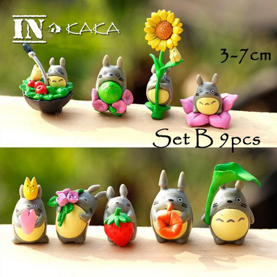 Szett kawaii aranyos anime My Neighbor Totoro mikro kerti táj dekoráció Pázsit díszek figurák játékok barkács akvárium kiegészítők