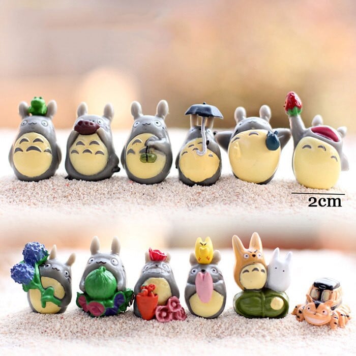 Szett kawaii aranyos anime My Neighbor Totoro mikro kerti táj dekoráció Pázsit díszek figurák játékok barkács akvárium kiegészítők