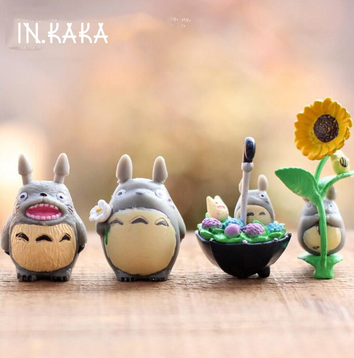 Szett kawaii aranyos anime My Neighbor Totoro mikro kerti táj dekoráció Pázsit díszek figurák játékok barkács akvárium kiegészítők