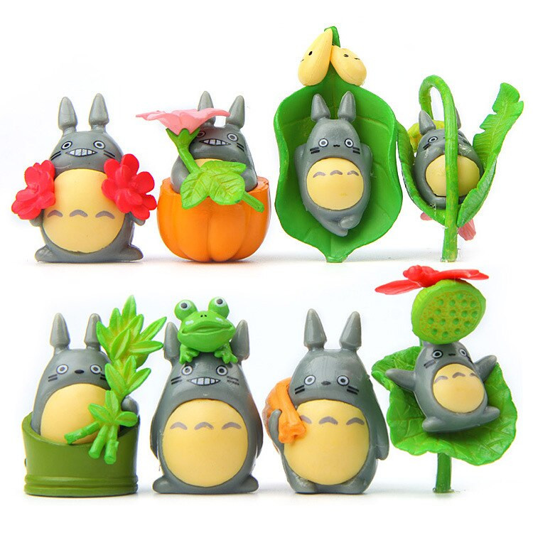 Szett kawaii aranyos anime My Neighbor Totoro mikro kerti táj dekoráció Pázsit díszek figurák játékok barkács akvárium kiegészítők