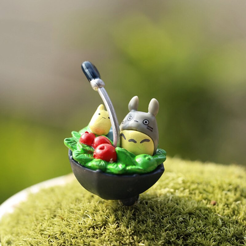 Szett kawaii aranyos anime My Neighbor Totoro mikro kerti táj dekoráció Pázsit díszek figurák játékok barkács akvárium kiegészítők