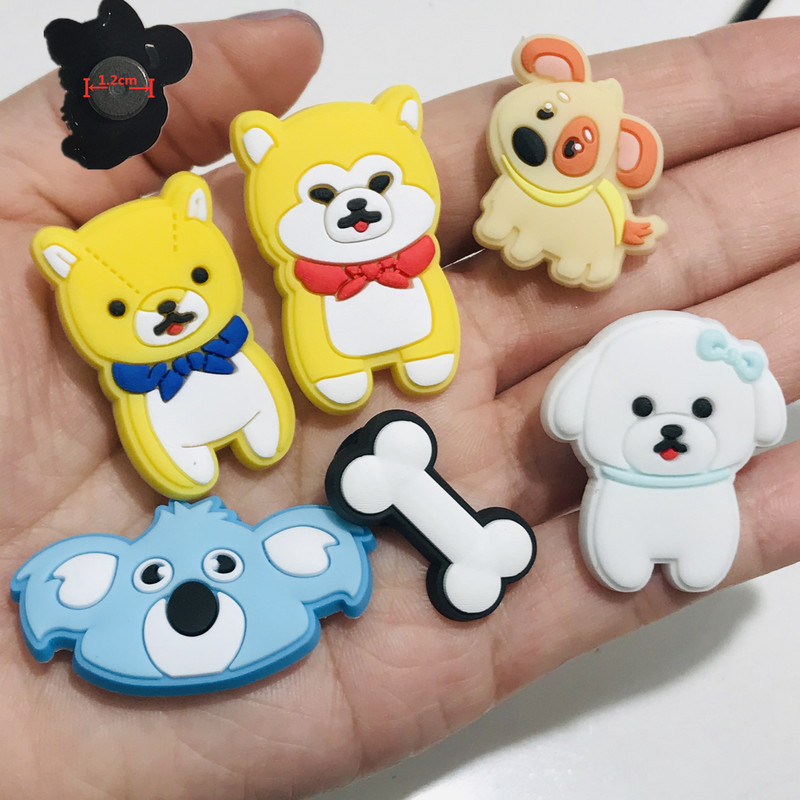 14 DB PVC Kawaii Rajzfilm Színes Állatok Hűtő Mágneses matrica Kutya Láng Madár Tigris Csont Macska Hűtőmágnesek Gyerekek Ajándékok