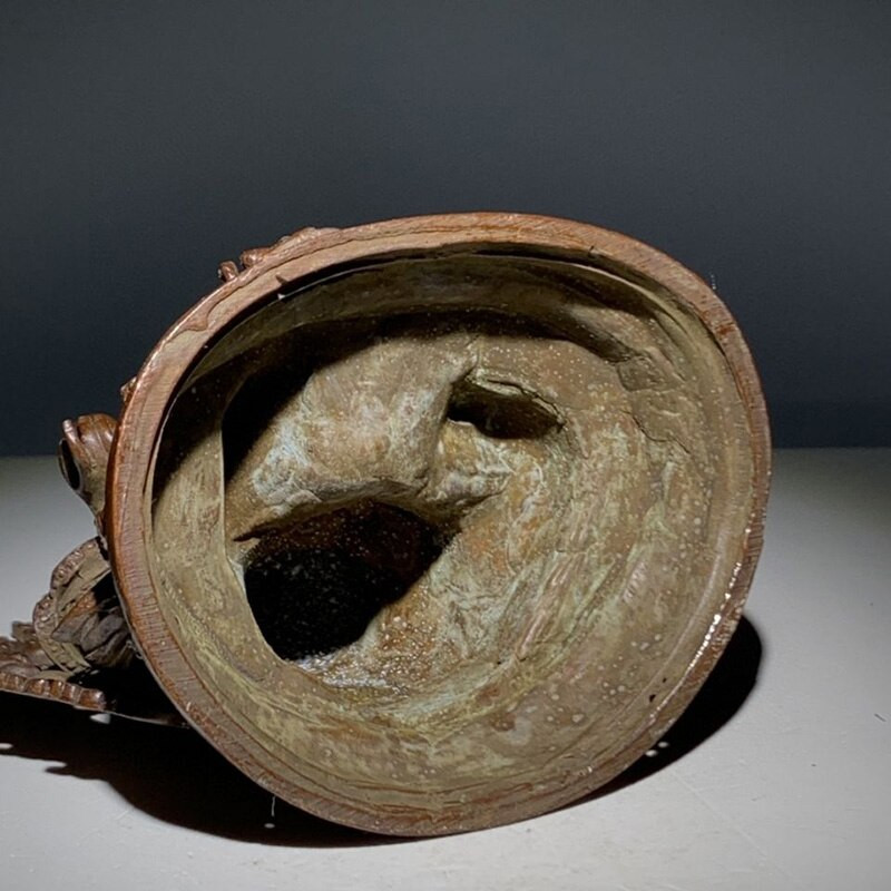 Statuie Buddha din Bronz Antic Ornament de Birou Decoratiuni pentru Casa Accesorii Artizanale Metal Sculptură Zeul Bogăției Decor Vintage Decor