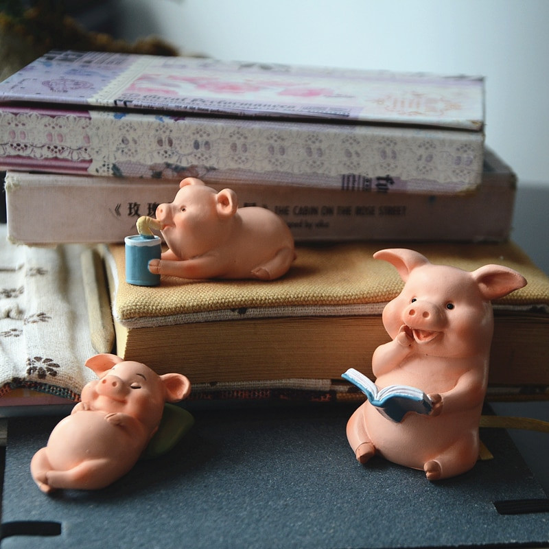 Mielas kiaulytės ornamentas rožinė kiaulė figūrėlė gyvūnas modelis automobilio ornamentas lėlių namelio dekoras mikro kraštovaizdžio dekoras