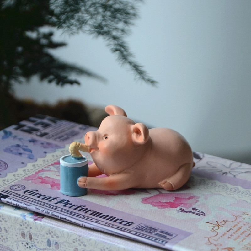 Mielas kiaulytės ornamentas rožinė kiaulė figūrėlė gyvūnas modelis automobilio ornamentas lėlių namelio dekoras mikro kraštovaizdžio dekoras