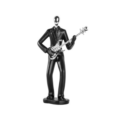 Asztali kerékpáros hegedű, kecses énekes szaxofon formájú díszgyanta figura alkotás Dekoratív beltéri irodai lakberendezés