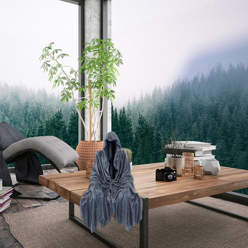 Gótikus dekoráció Titokzatos figura finom vízálló gyanta kültéri dekoráció szobor ülő szobor gyanta asztali dísz