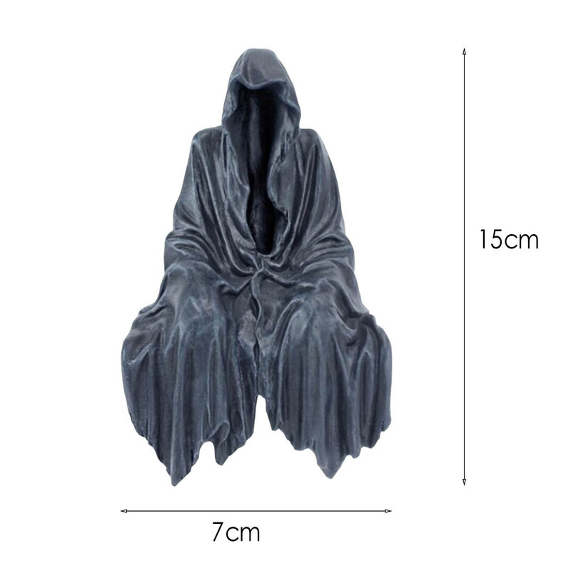 Gótikus dekoráció Titokzatos figura finom vízálló gyanta kültéri dekoráció szobor ülő szobor gyanta asztali dísz