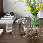 Derva Steampunk Šuo figūrėlė Vilkas Papuošalai Interjeras Namų dekoras Naujųjų Metų Dovanos Miniatiūros Gyvūnų figūrėlės Amatai Stalo statula