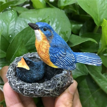 Δημιουργικά στολίδια ταΐσματος πουλιών αυλή κήπος ζωγραφισμένα στο χέρι απομίμηση πουλιών προσγειωμένο τοπίο διακόσμηση χειροτεχνίας