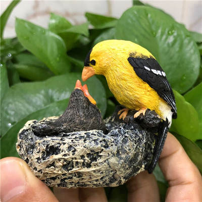 Ornamente creative de hrănire a păsărilor curte grădină pictate manual imitație păsări debarcare peisaj decor artizanat