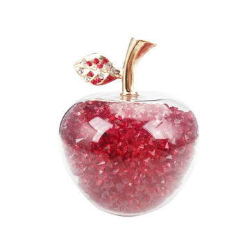 hbl 60 mm 1 брой червена кристална стъклена фигурка на ябълка Пресапие с пълнеж кристали за домашен декор Коледна украса