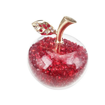 hbl 60 mm 1 брой червена кристална стъклена фигурка на ябълка Пресапие с пълнеж кристали за домашен декор Коледна украса