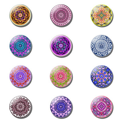 12kom Mandala 30MM stakleni magneti za hladnjak Setovi Yoga Totem Kristalni magnetski naljepnici Dekoracija hladnjaka Budizam Home Decor