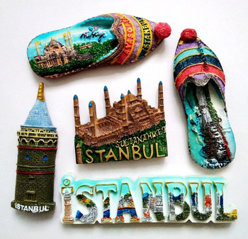 Istanbul Turkey Mosque 3D Висококачествени ръчно изработени рисувани обувки Магнити за хладилник Сувенири за пътуване Подарък Хладилник Магнитен стикер