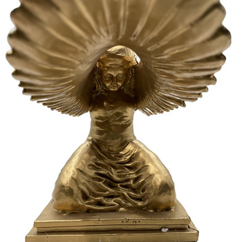Статуя на Арк Ангел Иновативна статуя на Арк Ангел Декоративна фигурка от смола Статуя със златно покритие за реквизит за филми на закрито на открито