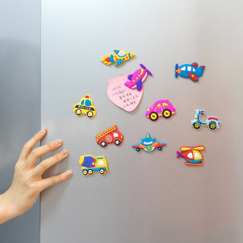 Цветни транспортни инструменти Карикатура Стикери за хладилник Детски стаи Играчки Магнит за хладилник за деца Бебешко образование Играчка Подарък