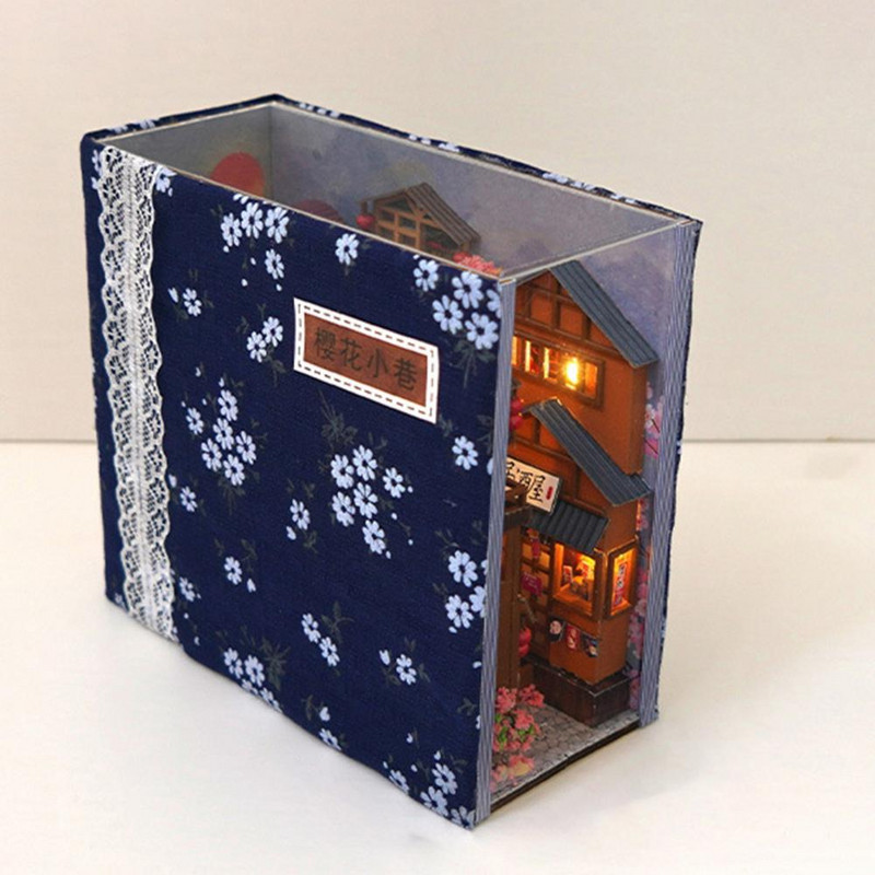 Fakunyhós játék barkács babaház modell miniatűr figurák barkácskönyv Kuckópolc miniatűr kunyhó babaház modell játék Casa De Boneca
