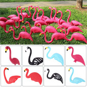 Rózsaszín flamingó szobor figurák mesterséges pázsit kerti díszek erkély dekoráció élethű állati díszek esküvői szertartás dekoráció