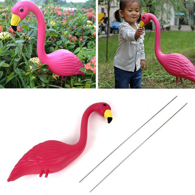 Rózsaszín flamingó szobor figurák mesterséges pázsit kerti díszek erkély dekoráció élethű állati díszek esküvői szertartás dekoráció