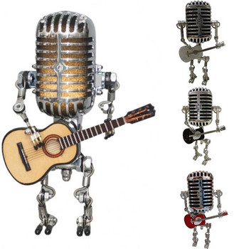Glow Model Ornaments Retro Decorations Μικρόφωνο ρομπότ για παιχνίδι κιθάρας Επιτραπέζιο φωτιστικό