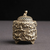 Antikvarinis žalvarinis kranas kačių dangtis smilkalų degiklis Namų dekoravimui rašomasis stalas, ornamentų priedai Sandalmedžio smilkalų figūrėlių retro kolekcija