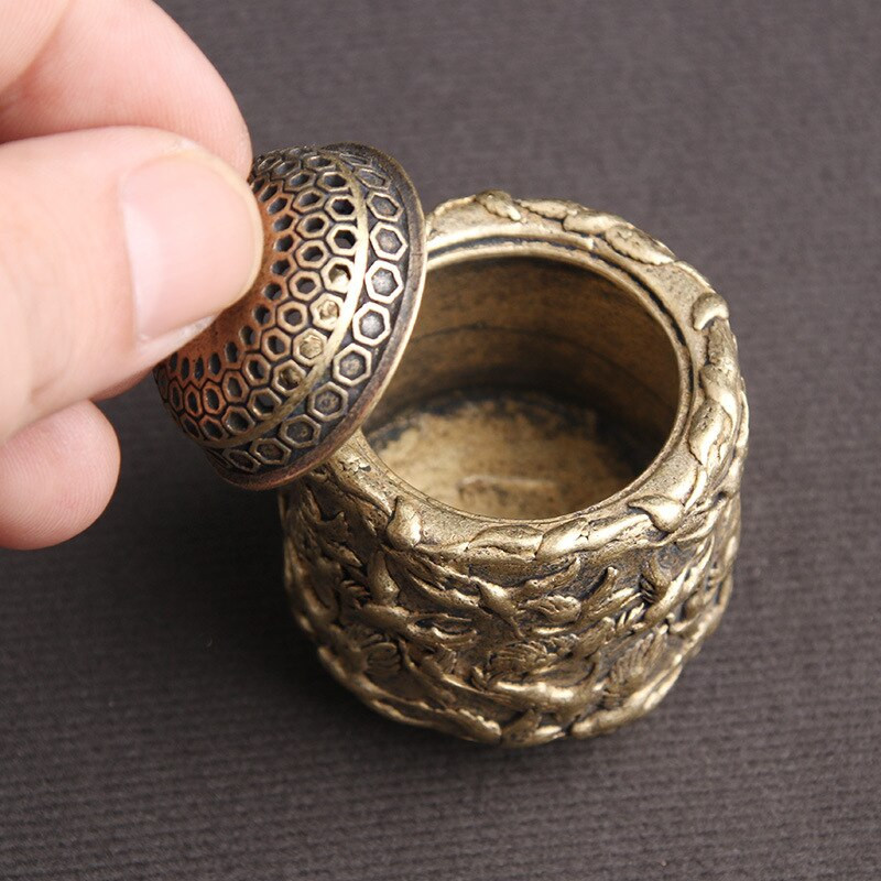 Antikvarinis žalvarinis kranas kačių dangtis smilkalų degiklis Namų dekoravimui rašomasis stalas, ornamentų priedai Sandalmedžio smilkalų figūrėlių retro kolekcija