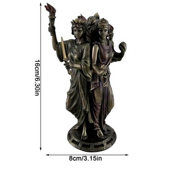 Гърция Религия Статуя на тройна богиня от смола Келтска тройна богиня Дева майка Статуя на старицата Скулптура Божества Домашен декор