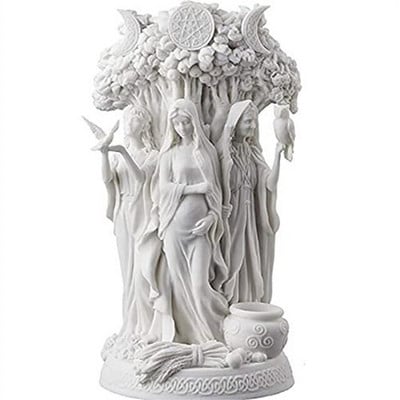 Graikija Religija Triguba deivė Resin statula Keltų triguba deivė mergelė Motina Krono statula Skulptūra Dievybės namų dekoras